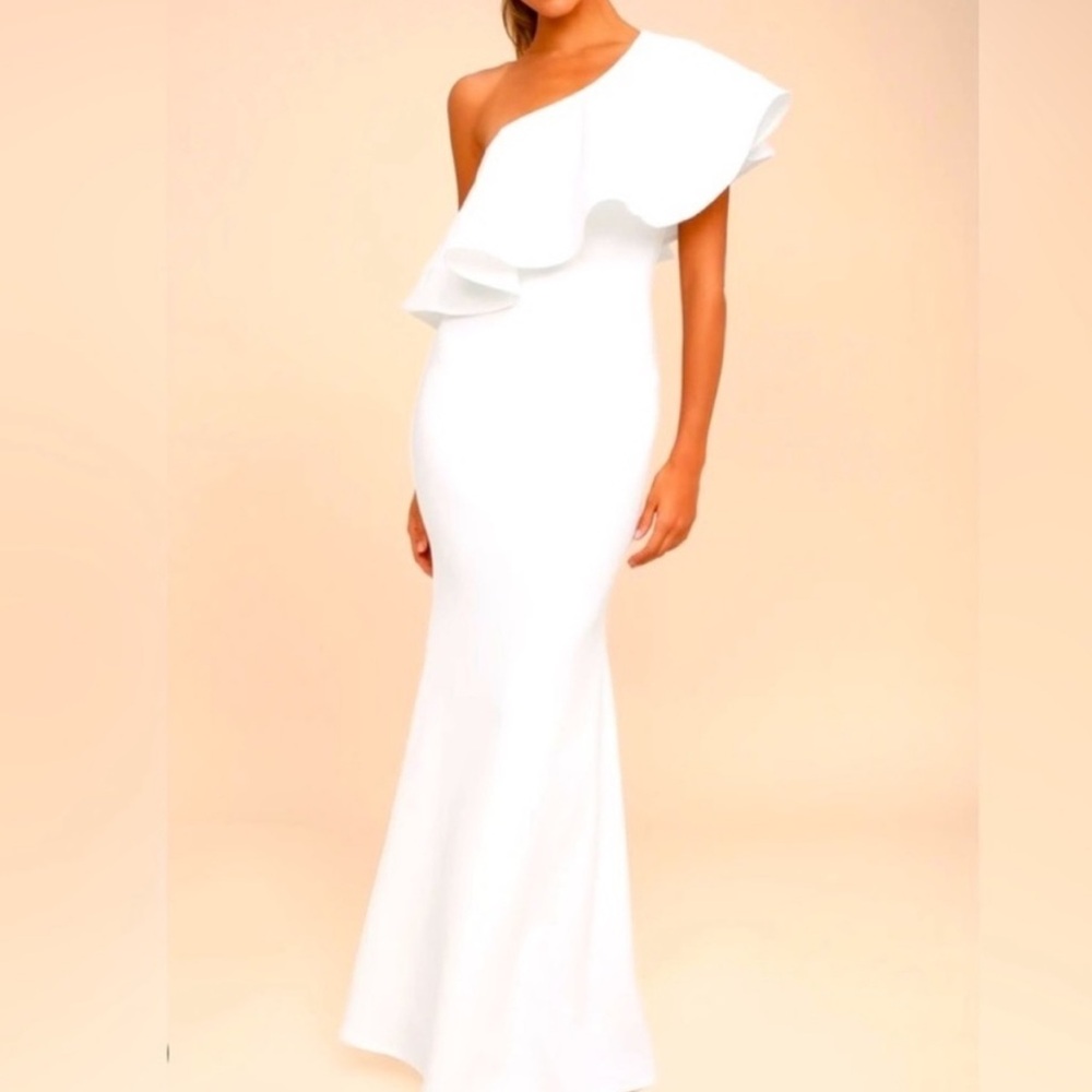 Lulus So Amazed One Shoulder Maxi Dress